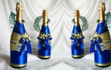 Як зробити ялинку з цукерок своїми руками та пляшки шампанського з відео Ялинка на пляшку шампанського новий рік